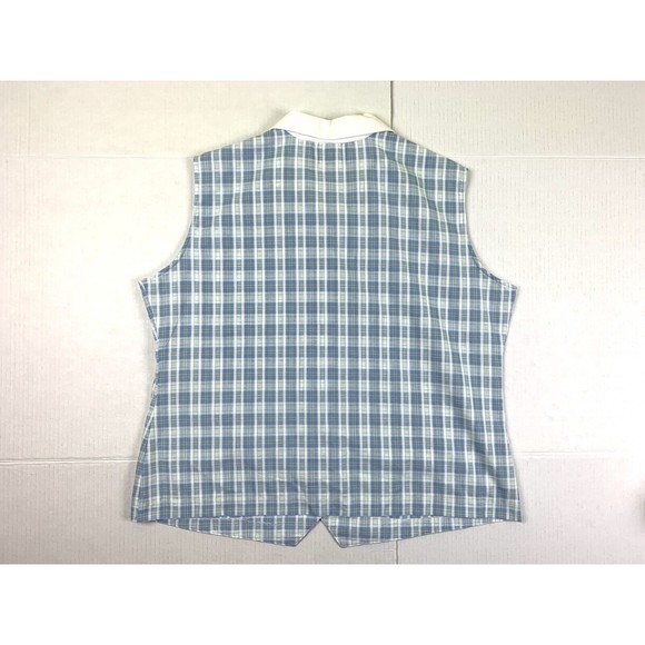 Cape Cod Shirt Womens 18 Light Blue White Button Up Sleeveless Collared Top - Picture 2 of 10
